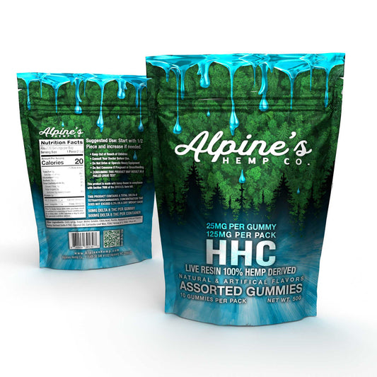 Alpine's Live Resin HHC Gummies, 50mg each - Assorted Flavors- 10 pack