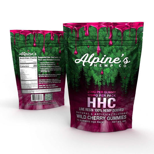 Alpine's Live Resin HHC Gummies, 50mg each - Wild Cherry - 10 pack