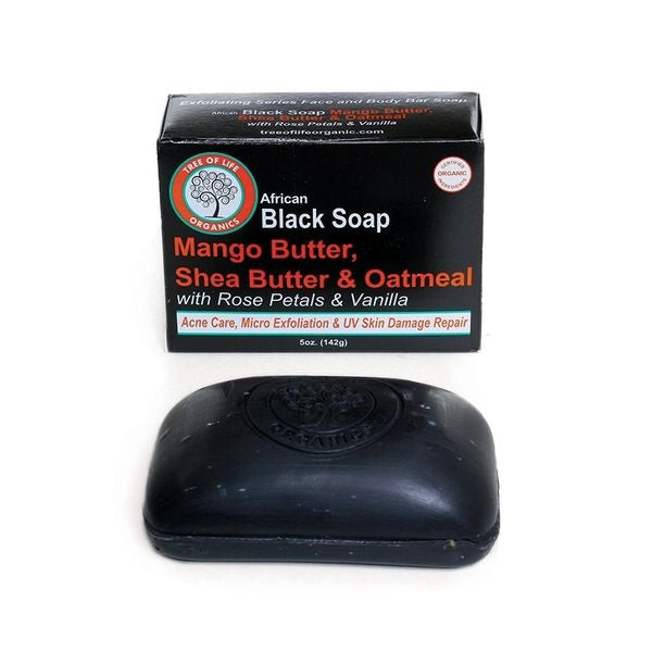 Mango & Shea & Oatmeal Black Soap: 5 oz.
