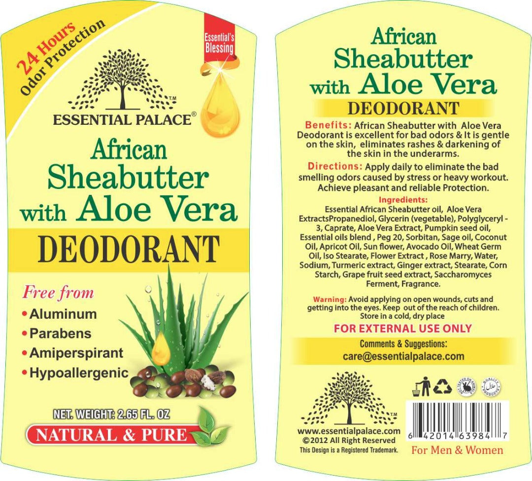 Essential Palace| Organic African Shea Butter with Aloe Vera Deodorant